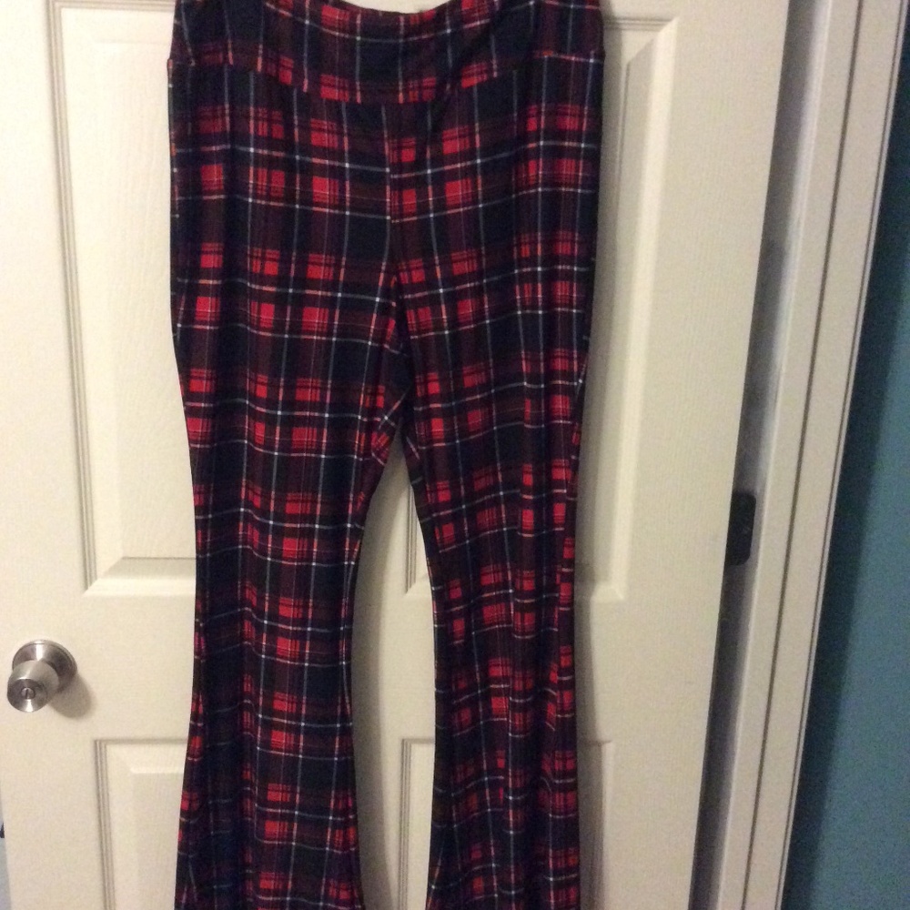 NOBO red plaid flare bootcut pants size XXL